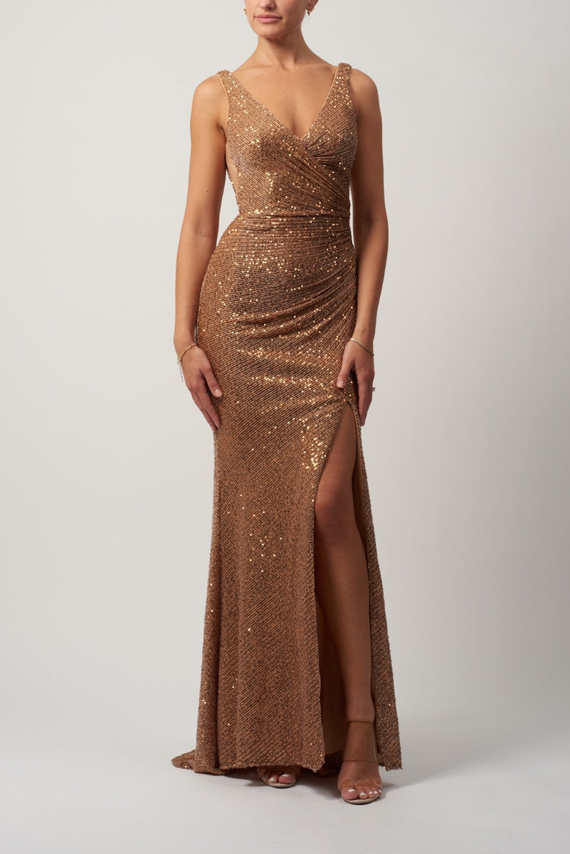 Bronze evening outlet dress