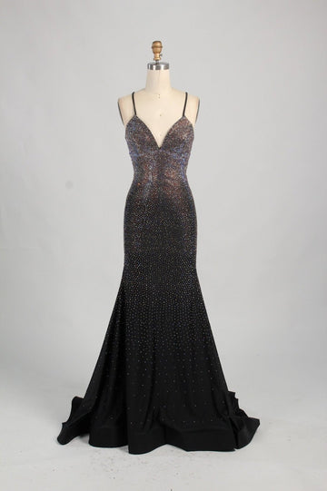long black and glitter dress