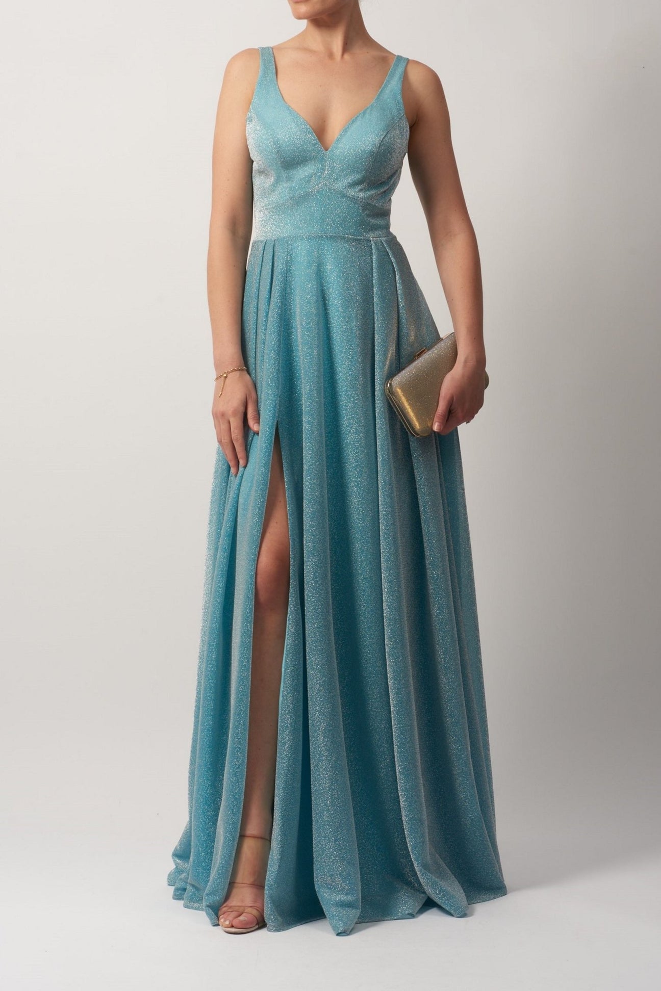 Aqua MC182506 Sparkle V Neck Dress - Cargo Clothing