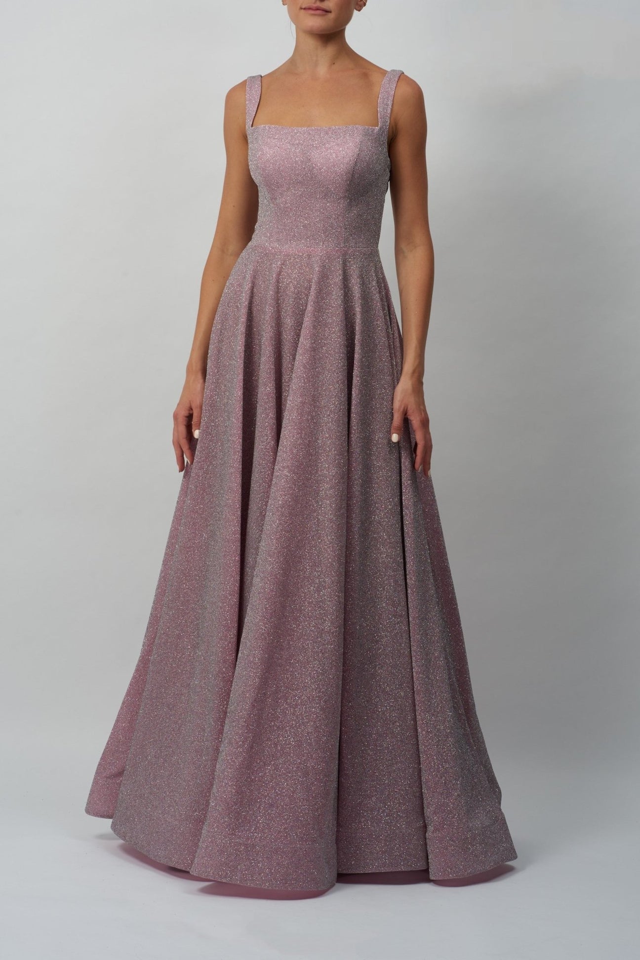 Ice Pink MC119515 Lurex Ballgown - Cargo Clothing