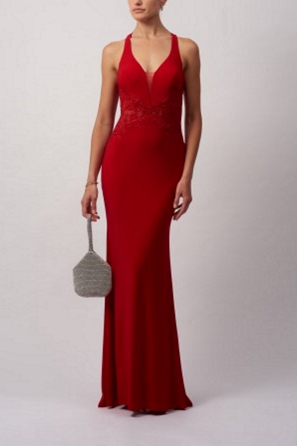 Red MC112018 Jersey Crossback dress - Cargo Clothing