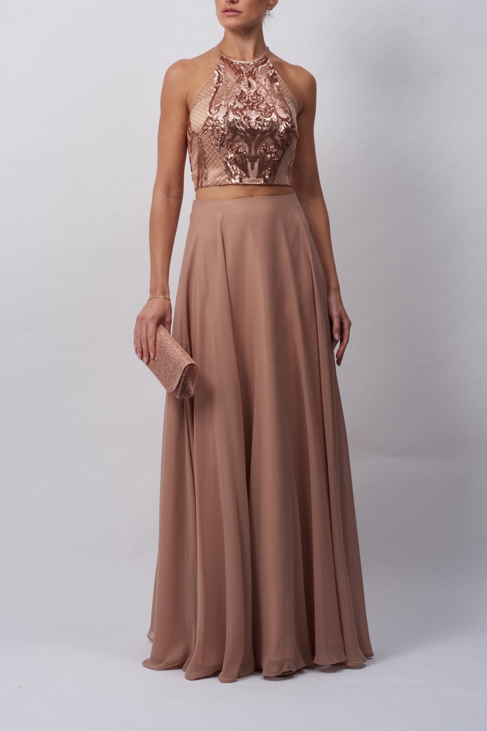 Rose Gold MC186020 2 piece with sparkling top - Cargo Clothing
